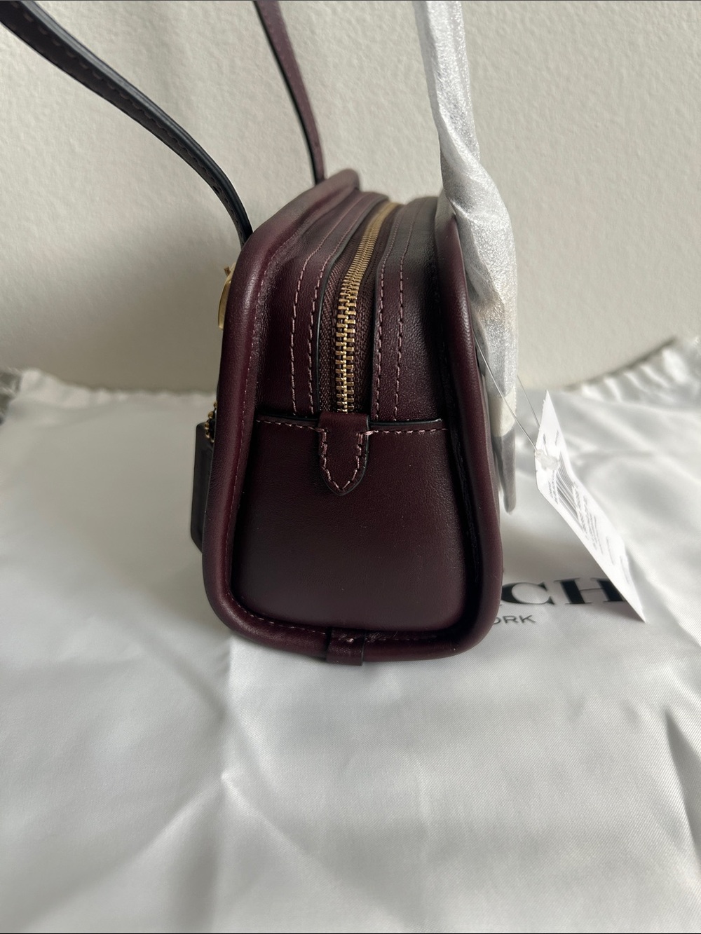 NWT Coach Swing Zip 20 in Black Currant - Picture 6 of 8